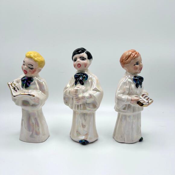 Vintage Carolers Choir Boys Figurines Set of 3 – Christmas Holiday Decor - Picture 1 of 7